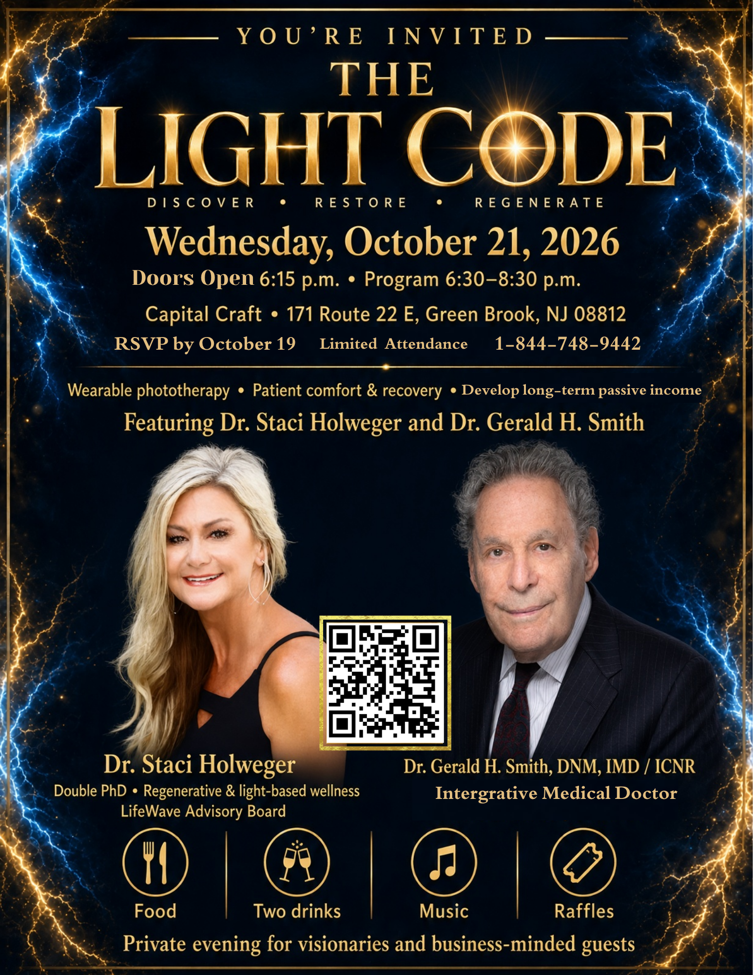 You are invited to The Light Code featuring Dr. Staci Holweger and Dr. Gerald H. Smith, Wednesday, October 21, 2026